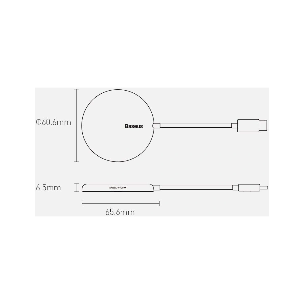 Wholesale Baseus mini magnetic wireless Qi charger 15 W (MagSafe compatible for iPhone) blue (WXJK-H03) - BSU2633BLU - {ean13} - Hurt