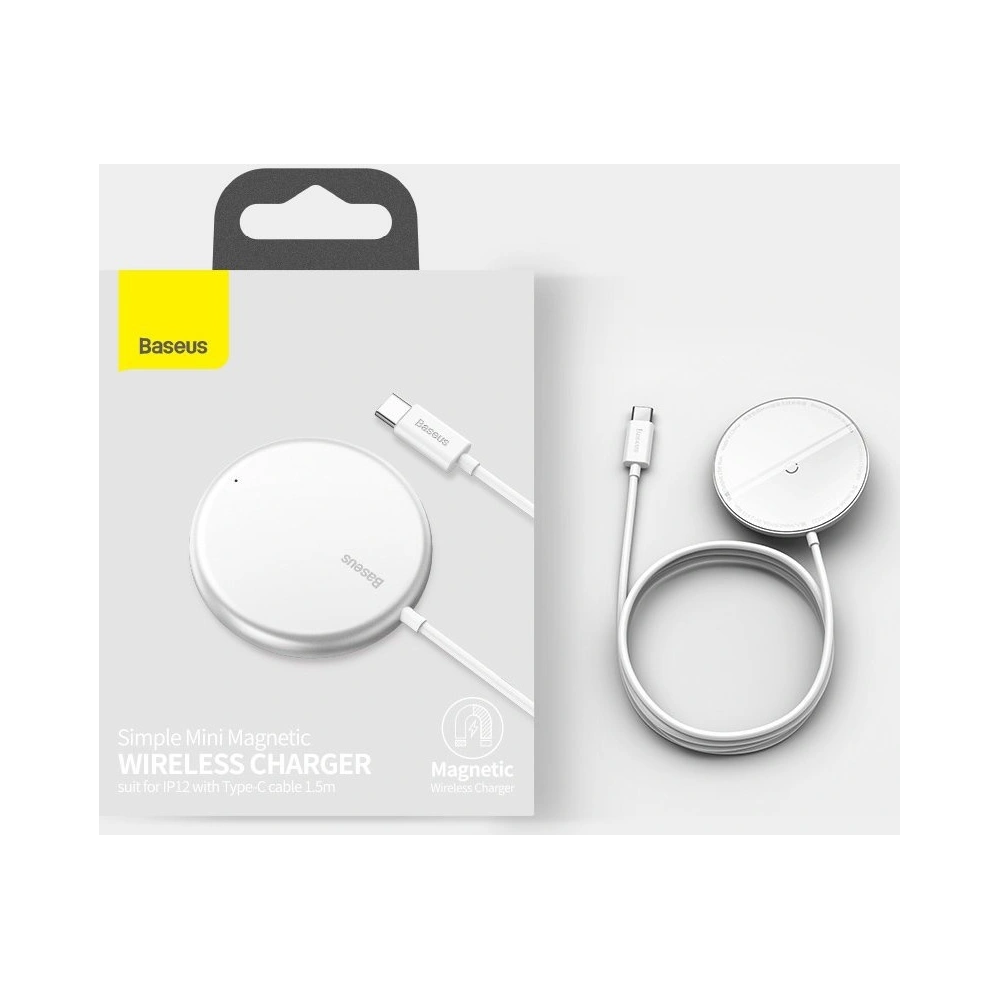 Hurtownia GSM - Baseus mini magnetyczna bezprzewodowa indukcyjna ładowarka Qi 15 W (kompatybilna z MagSafe) niebieski (WXJK-H03) - BSU2633BLU - {ean13} - Hurt