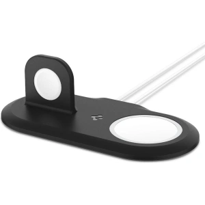 Bezdrátová nabíječka Spigen MagFit Duo Apple MagSafe & Apple Watch Charger Stand Černá