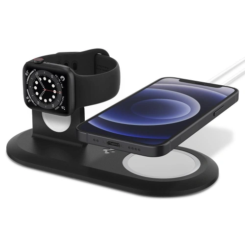 Ładowarka bezprzewodowa Spigen MagFit Duo Apple MagSafe & Apple Watch Charger Stand Black