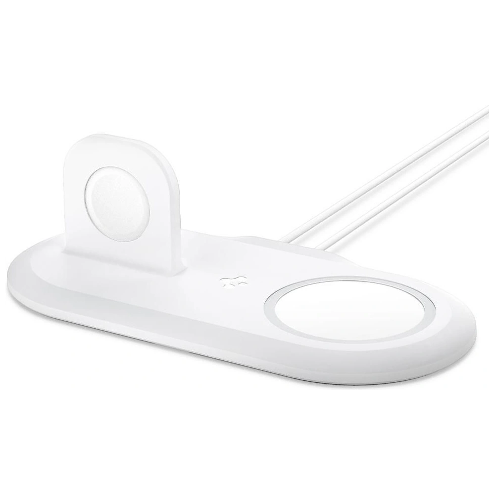 Hurtownia GSM - Bezdrátová nabíječka Spigen MagFit Duo Apple MagSafe & Apple Watch Charger Stand White - SPN1586WHT - {ean13} - Hurt