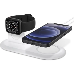 Wholesale Spigen MagFit Duo Apple MagSafe & Apple Watch Charger Stand White - SPN1586WHT - {ean13} - Hurt
