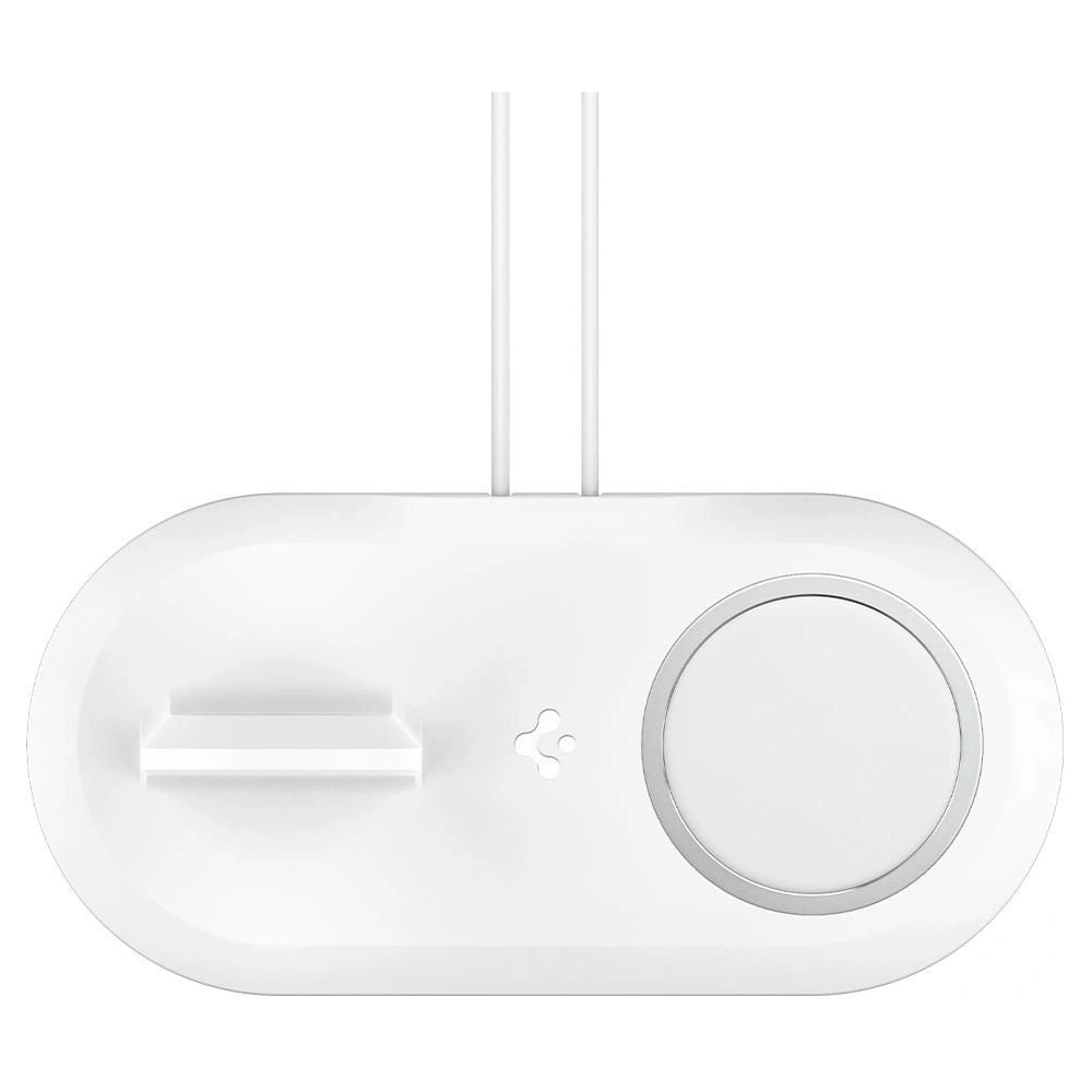 Hurtownia GSM - Bezdrátová nabíječka Spigen MagFit Duo Apple MagSafe & Apple Watch Charger Stand White - SPN1586WHT - {ean13} - Hurt