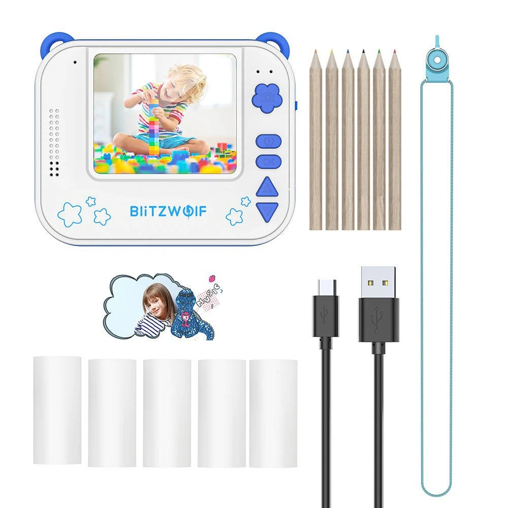 Wholesale DIY Instant Print Camera for kids BlitzWolf DP1 (blue) - BLZ353 - {ean13} - Hurt