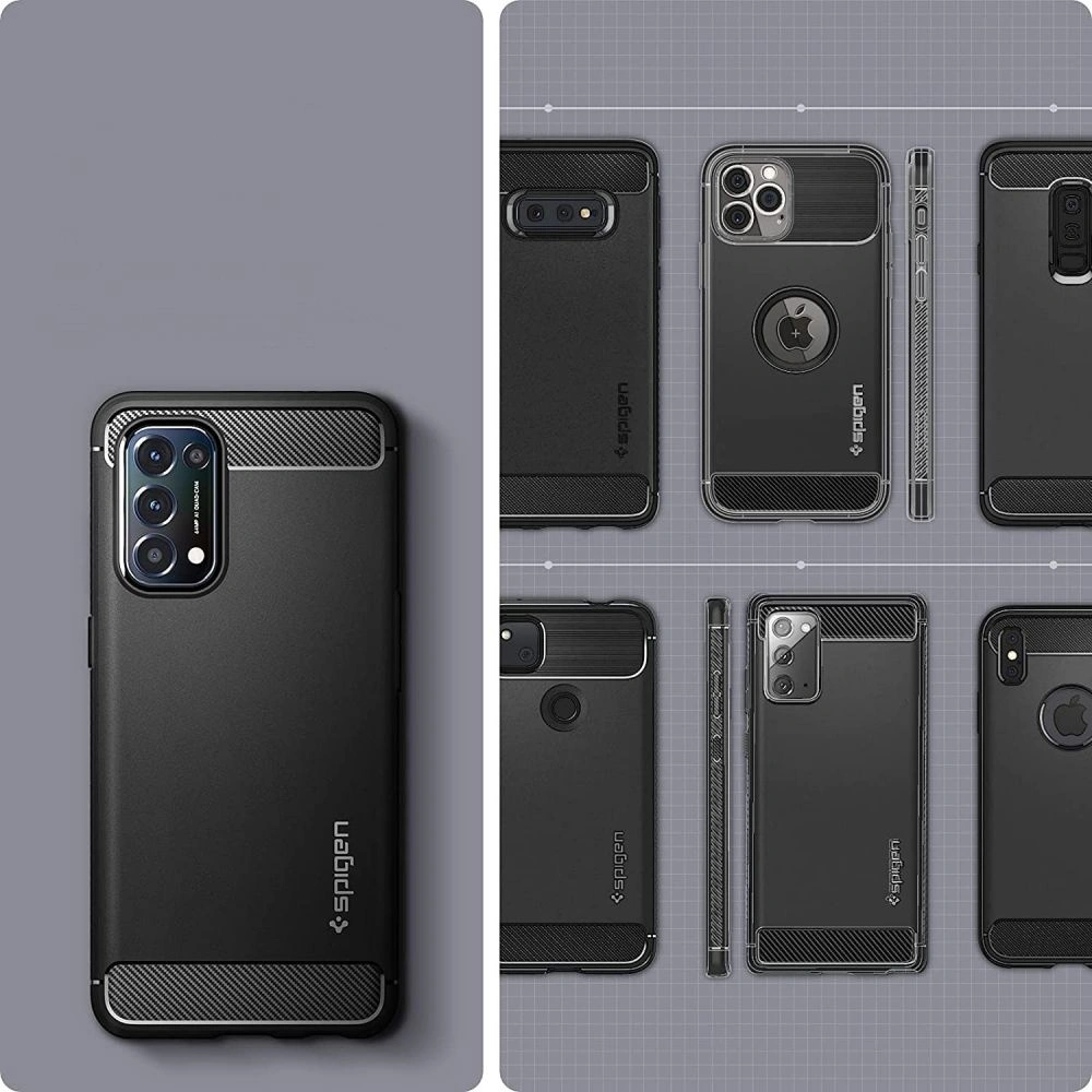 Hurtownia GSM - Etui Spigen Rugged Armor Oppo Reno 5 5G/Find X3 Lite Matná Černá - SPN1602BLK - {ean13} - Hurt