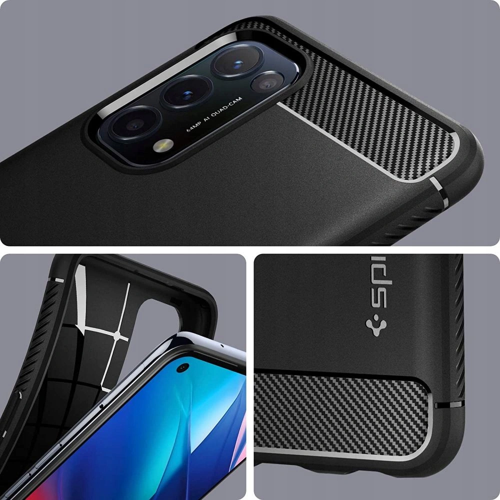 Hurtownia GSM - Etui Spigen Rugged Armor Oppo Reno 5 5G/Find X3 Lite Matná Černá - SPN1602BLK - {ean13} - Hurt