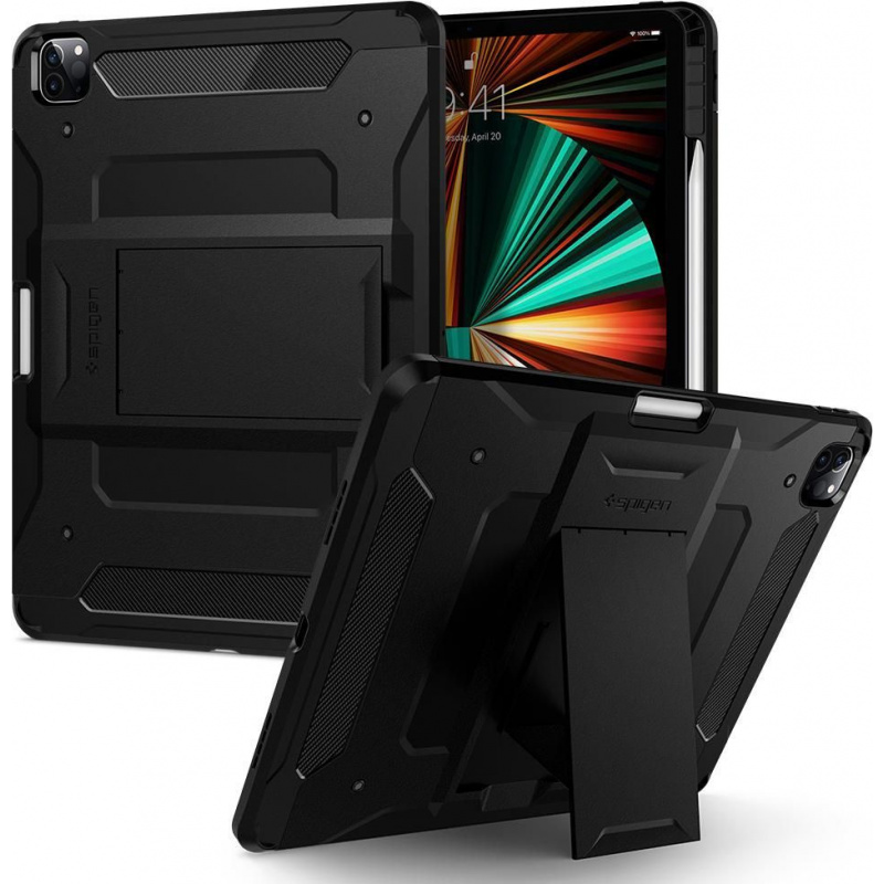 Spigen Distributor - 8809756646676 - SPN1603BLK - Spigen Tough Armor Pro Apple iPad Pro 12.9 2021 Black - B2B homescreen