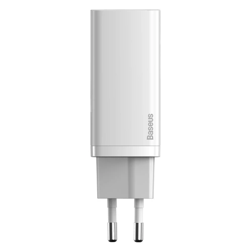 Ładowarka sieciowa Baseus GaN2 Lite, USB + USB-C, 65W, EU (biała)