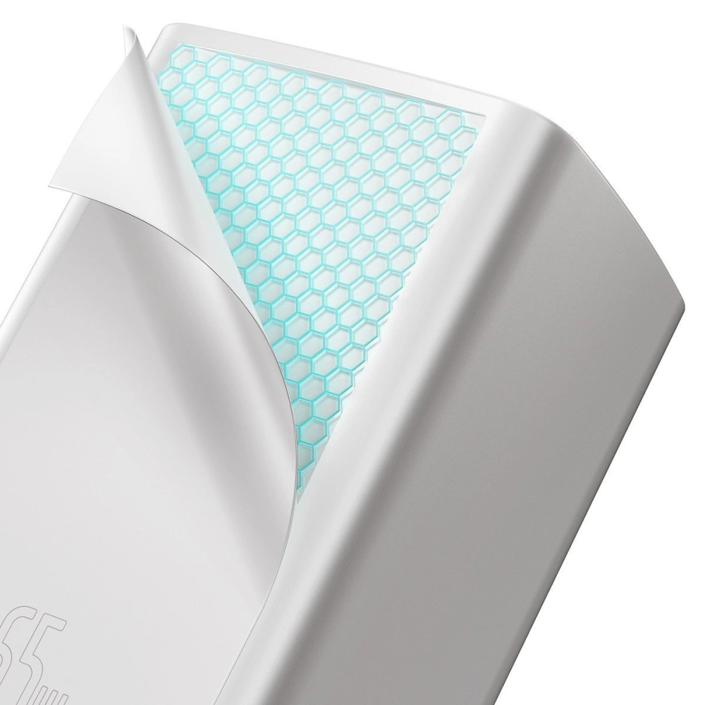 Nabíječka Baseus GaN2 Lite, USB + USB-C, 65W, EU (bílá)
