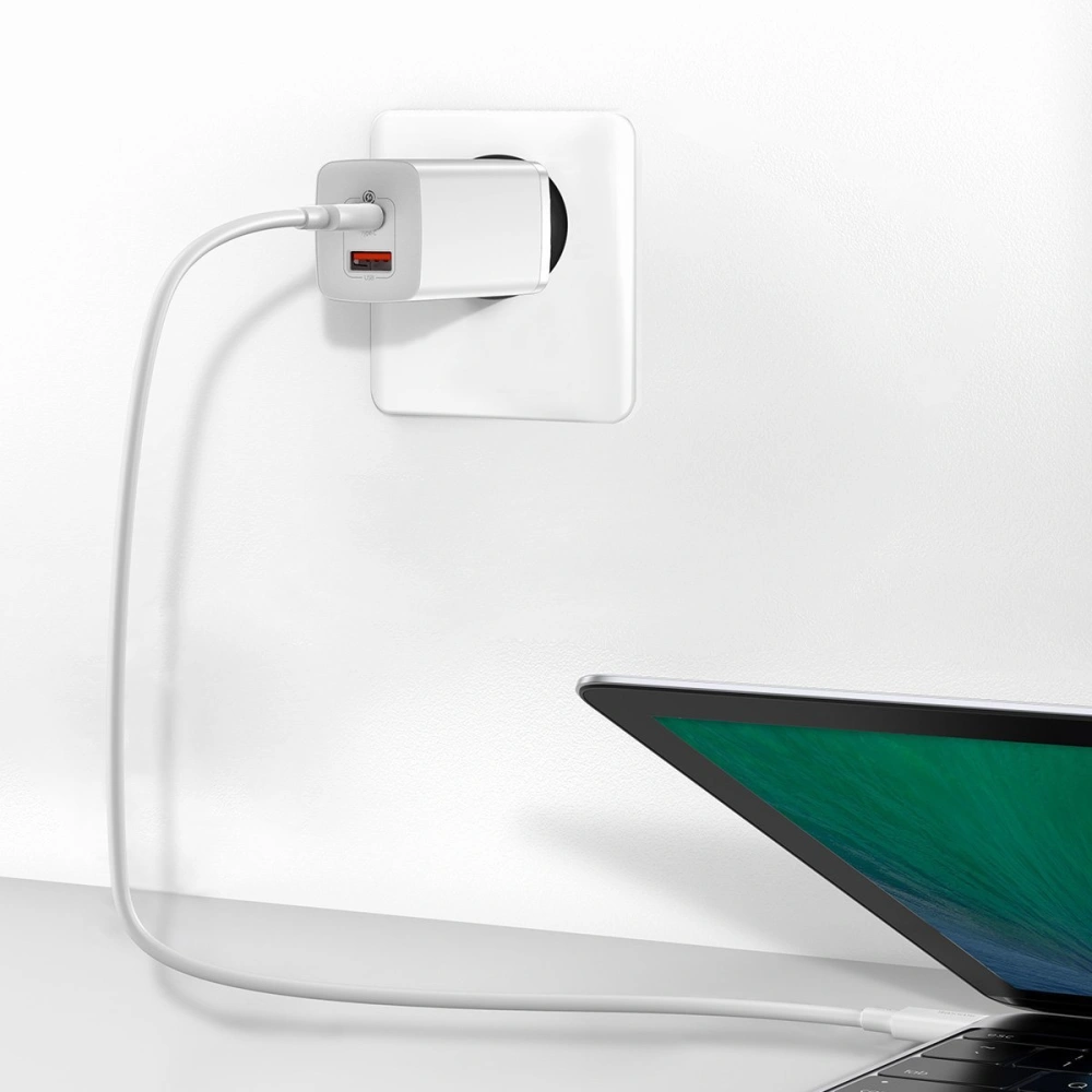 Hurtownia GSM - Ładowarka sieciowa Baseus GaN2 Lite, USB + USB-C, 65W, EU (biała) - BSU2656WHT - {ean13} - Hurt