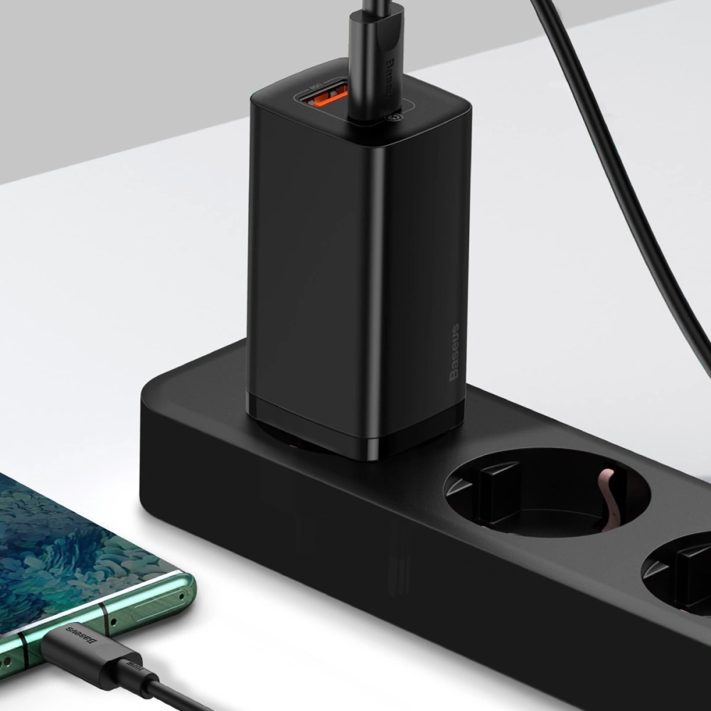 Hurtownia GSM - Nabíječka Baseus GaN2 Lite, USB + USB-C, 65W, EU (černá) - BSU2657BLK - {ean13} - Hurt