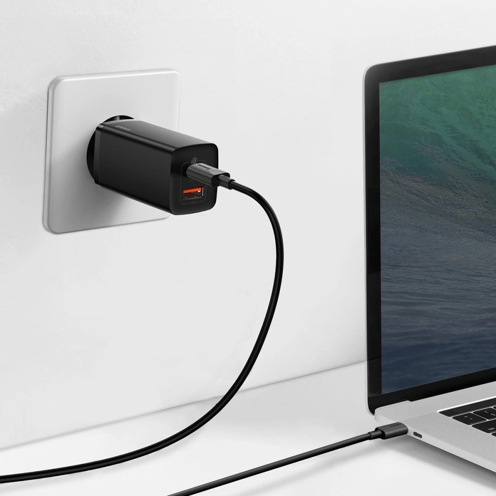 Hurtownia GSM - Nabíječka Baseus GaN2 Lite, USB + USB-C, 65W, EU (černá) - BSU2657BLK - {ean13} - Hurt