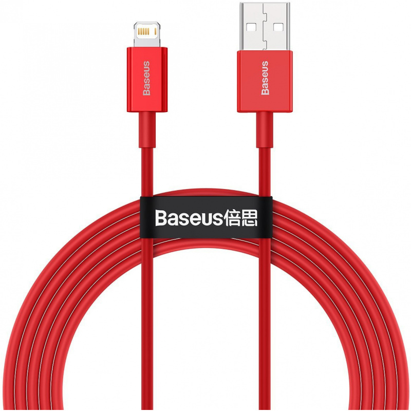 Hurtownia Baseus - 6953156205482 - BSU2658RED - Kabel USB do Lightning Baseus Superior Series, 2.4A, 2m (czerwony) - B2B homescreen