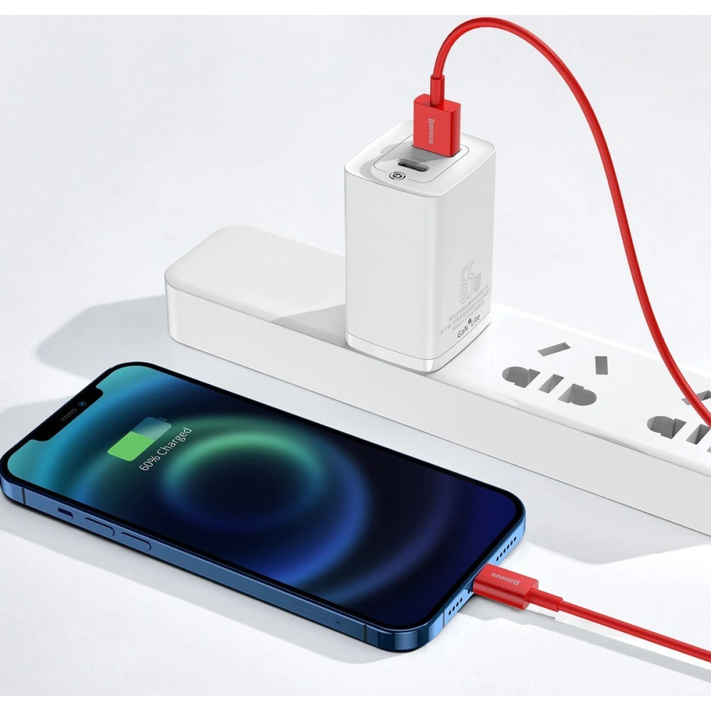 Hurtownia GSM - Kabel USB do Lightning Baseus Superior Series, 2.4A, 2m (czerwony) - BSU2658RED - {ean13} - Hurt