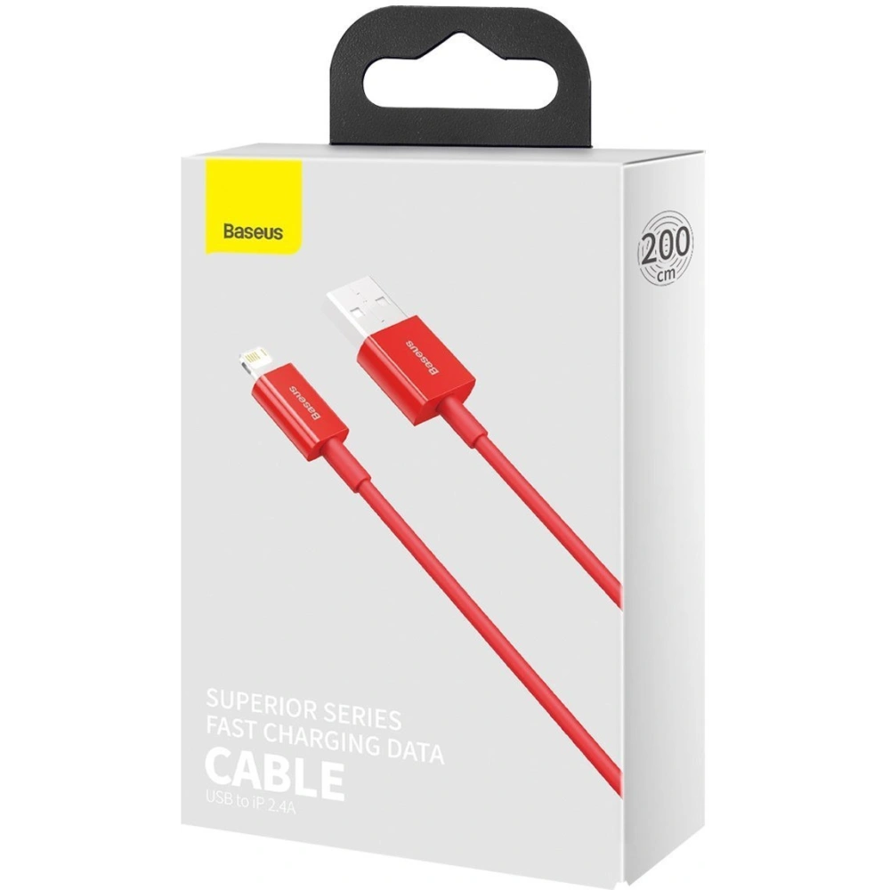Hurtownia GSM - Kabel USB do Lightning Baseus Superior Series, 2.4A, 2m (czerwony) - BSU2658RED - {ean13} - Hurt
