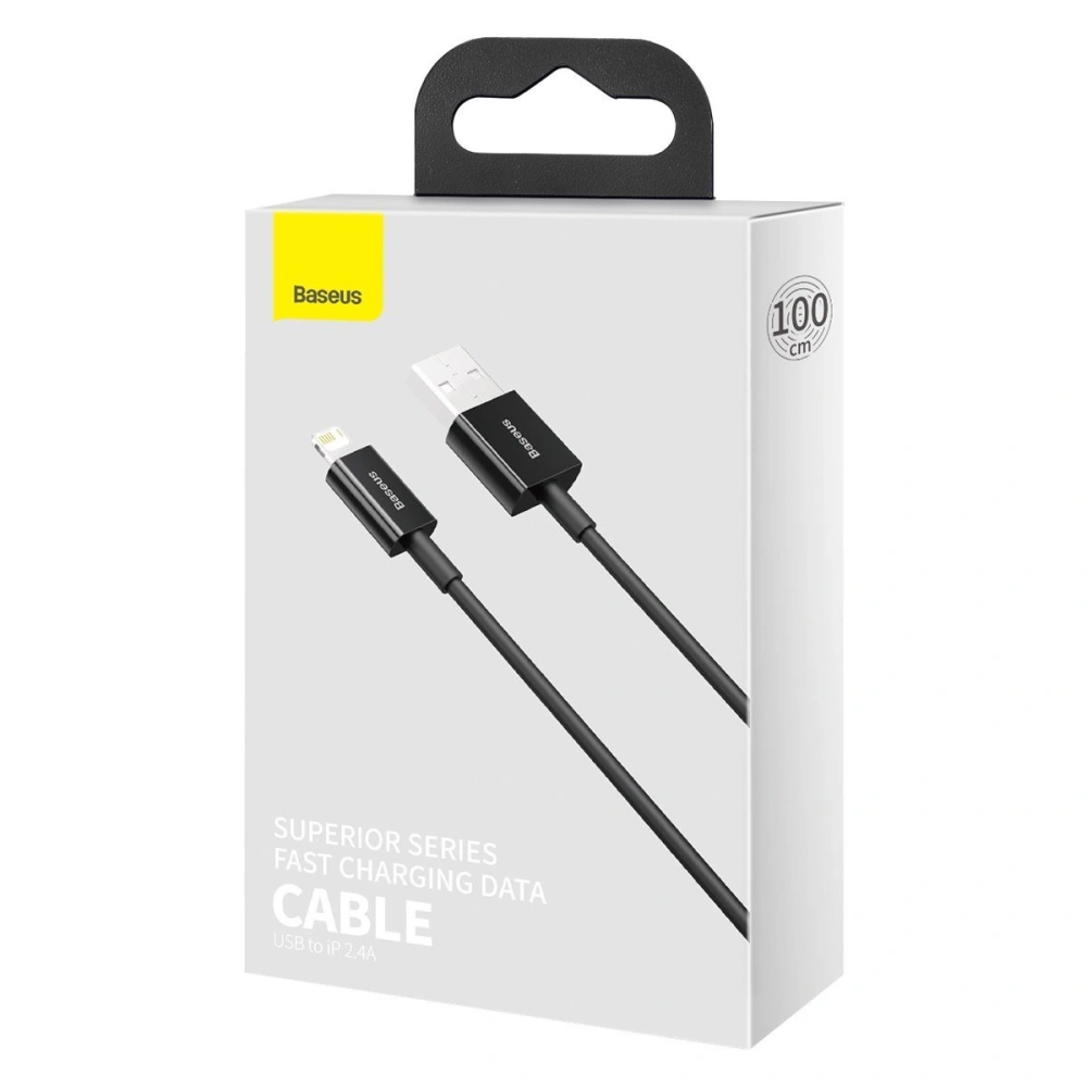 Wholesale Baseus Superior Series Cable USB - Lightning 2.4A 1m (black) - BSU2660BLK - {ean13} - Hurt