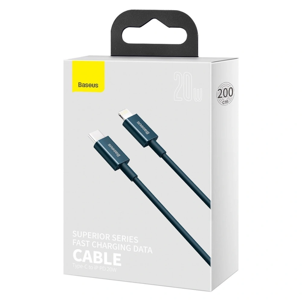 Hurtownia GSM - Kabel USB-C do Lightning Baseus Superior Series, 20W, PD, 2m (modrý) - BSU2662BLU - {ean13} - Hurt