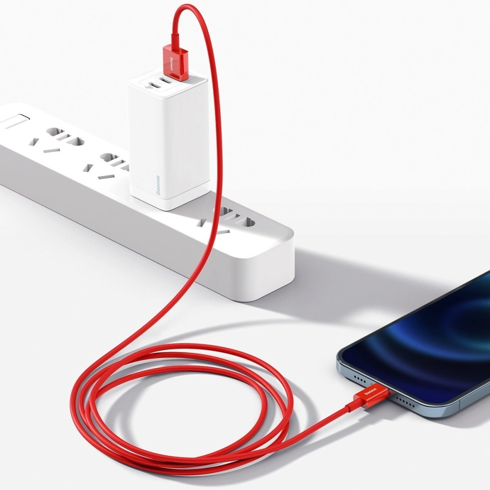 Hurtownia GSM - Kabel USB do Lightning Baseus Superior Series, 2.4A, 1m (czerwony) - BSU2661RED - {ean13} - Hurt
