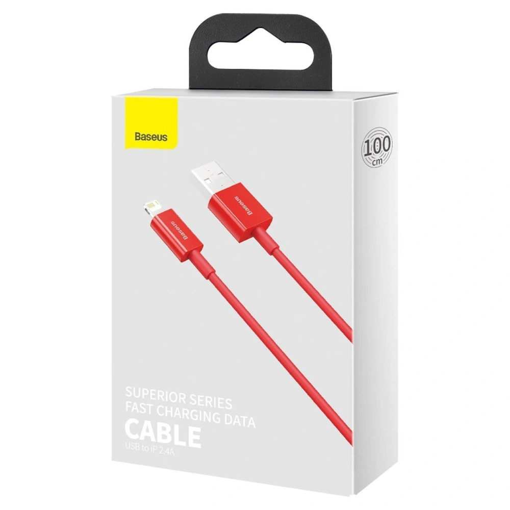 Hurtownia GSM - Kabel USB do Lightning Baseus Superior Series, 2.4A, 1m (czerwony) - BSU2661RED - {ean13} - Hurt