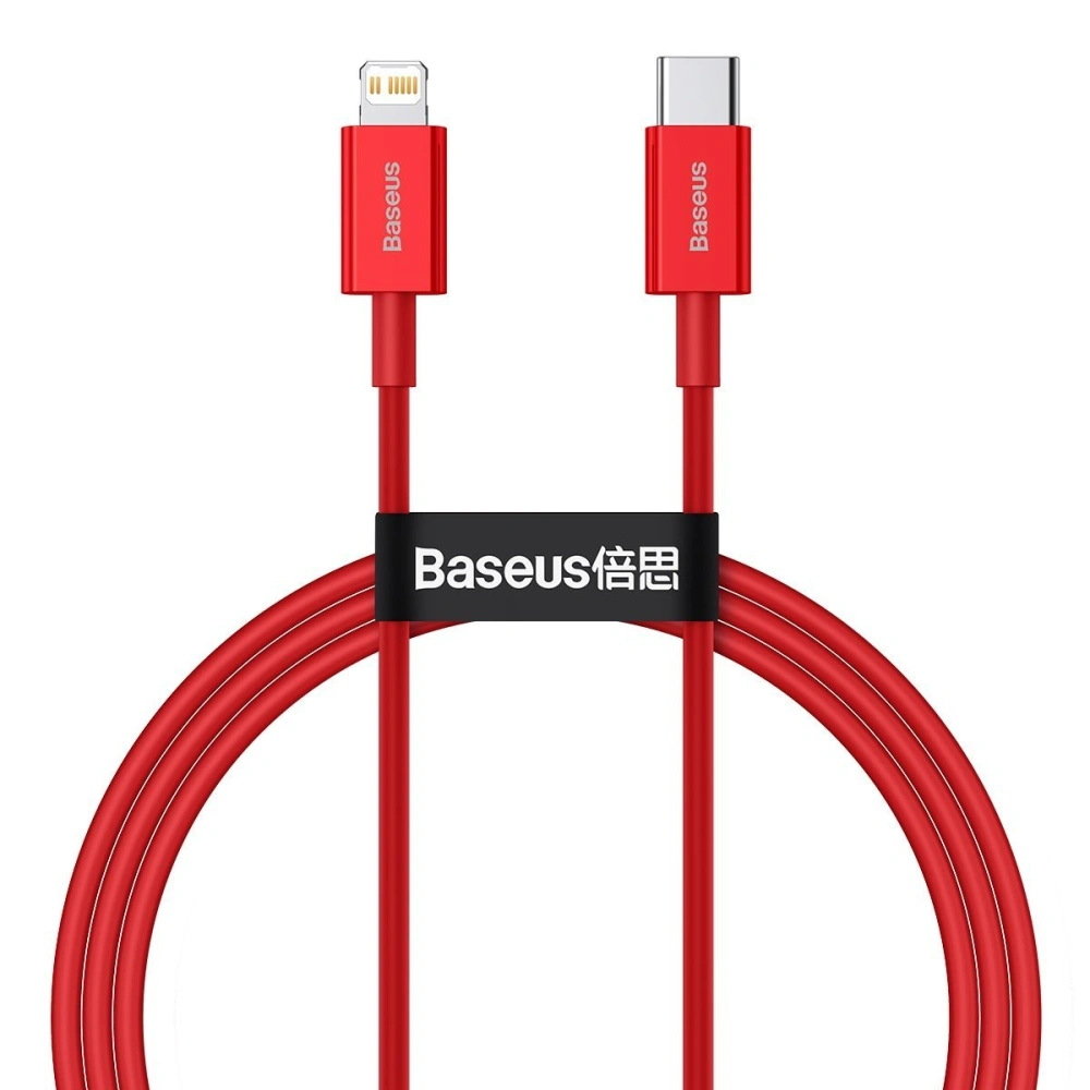 Kabel USB-C do Lightning Baseus Superior Series, 20W, PD, 1m (červený)