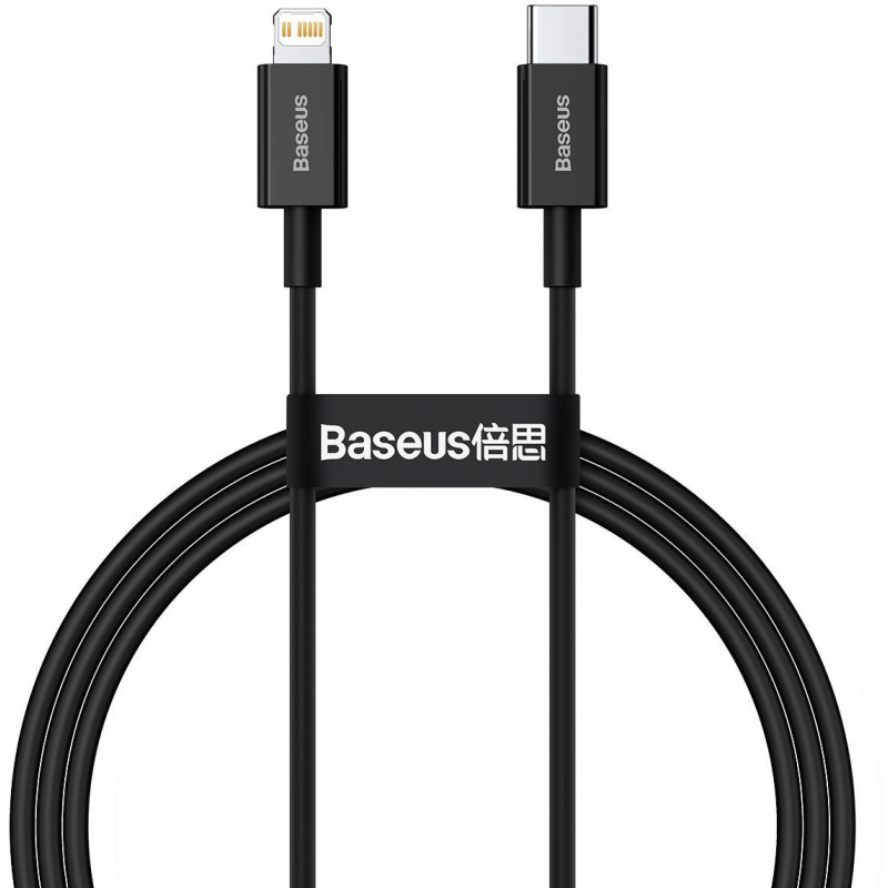 Hurtownia Baseus - 6953156205307 - BSU2666BLK - Kabel USB-C do Lightning Baseus Superior Series, 20W, PD, 1m (czarny) - B2B homescreen
