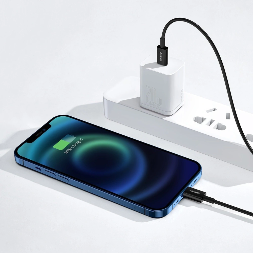 Hurtownia GSM - Kabel USB-C do Lightning Baseus Superior Series, 20W, PD, 1m (černý) - BSU2666BLK - {ean13} - Hurt