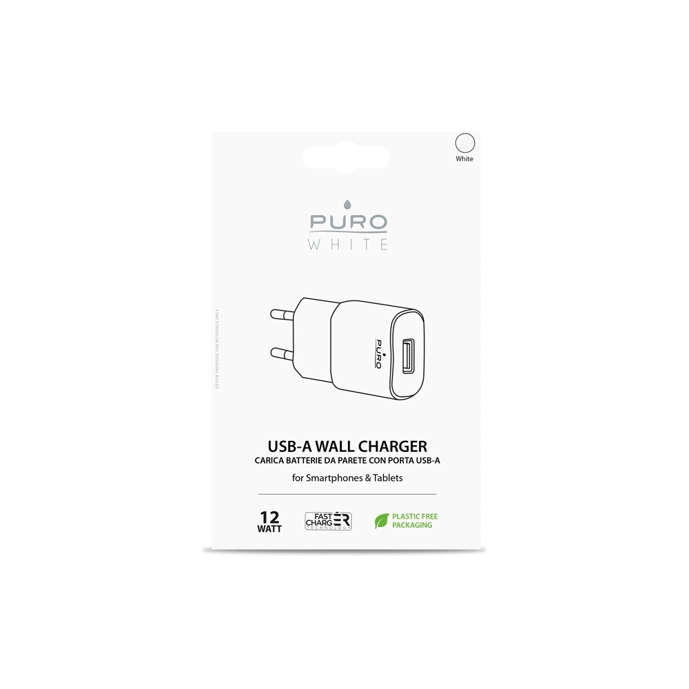 Hurtownia GSM - PURO White Mini Travel Fast Charger – ładowarka sieciowa USB-A 12 W (biały) - PUR412WHT - {ean13} - Hurt