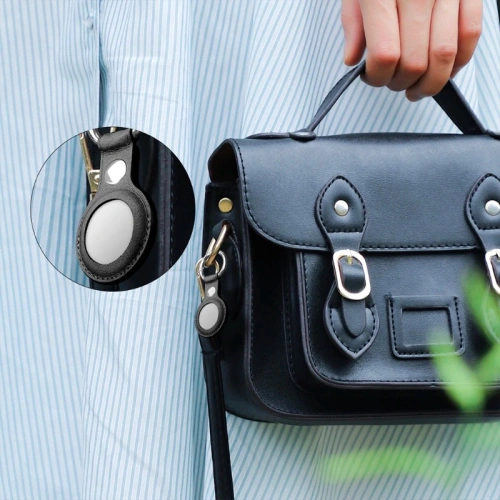 Etui z wegańskiej skóry Loco Dot Leather Apple AirTag Black