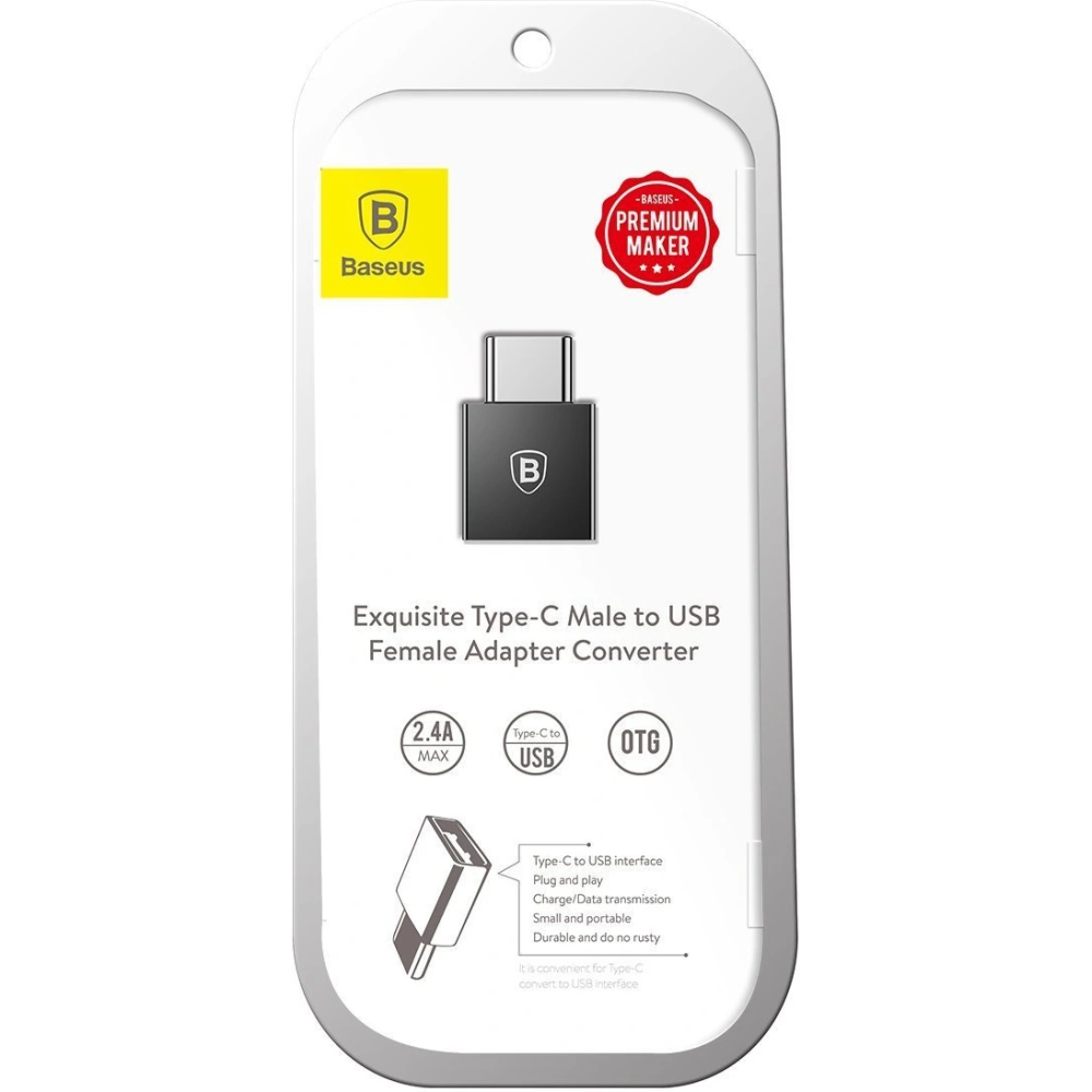 Hurtownia GSM - Adaptér Baseus Exquisite USB-C na USB 2,4A (černý) - BSU2669BLK - {ean13} - Hurt
