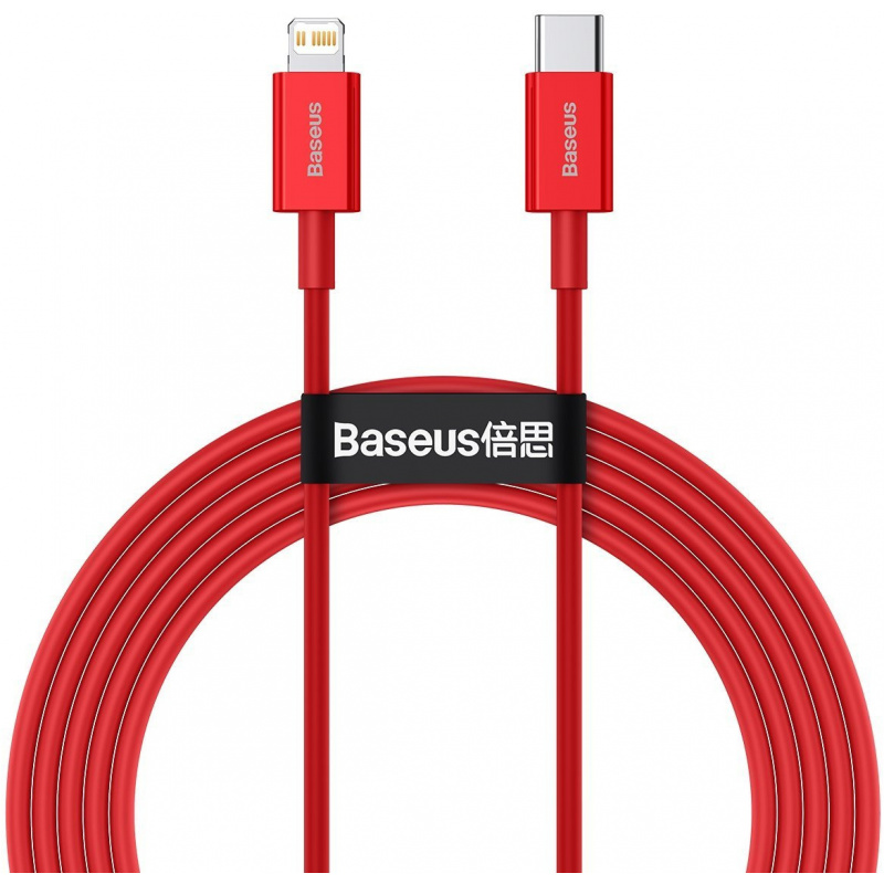 Baseus Distributor - 6953156205383 - BSU2671RED - Baseus Superior Series Cable USB-C - Lightning, 20W, PD, 2m (red) - B2B homescreen