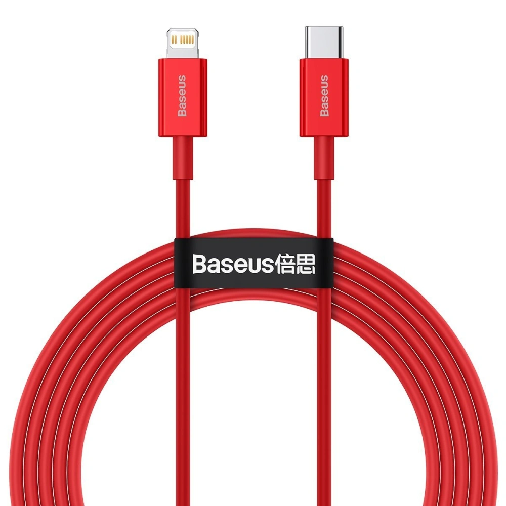 Hurtownia GSM - Kabel USB-C do Lightning Baseus Superior Series, 20W, PD, 2m (červený) - BSU2671RED - {ean13} - Hurt