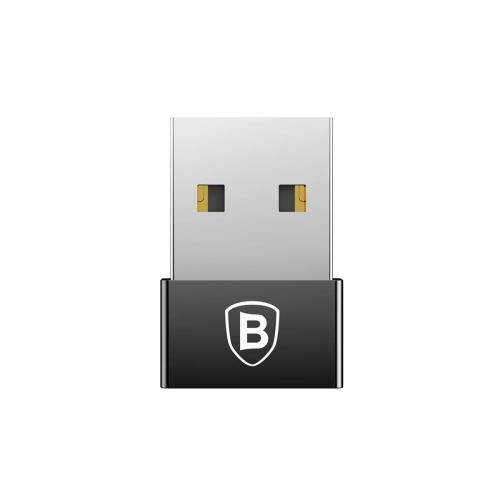 Adapter Baseus Exquisite USB do USB-C 2,4A (czarny)