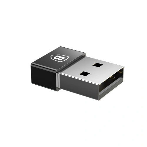 Adapter Baseus Exquisite USB do USB-C 2,4A (czarny)