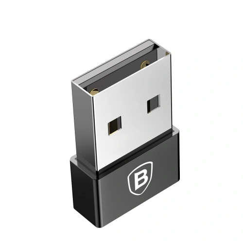 Adapter Baseus Exquisite USB do USB-C 2,4A (czarny)