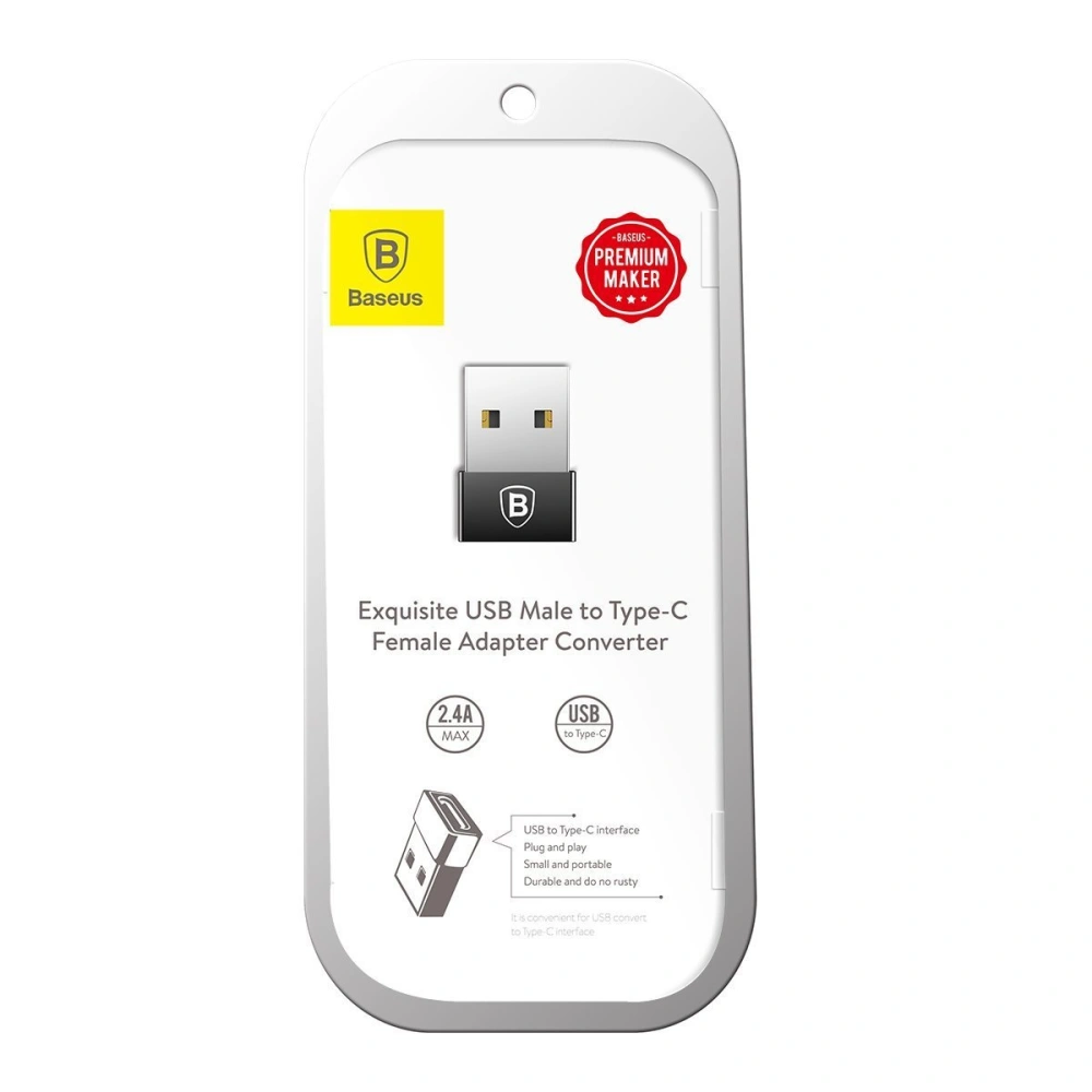 Hurtownia GSM - Adapter Baseus Exquisite USB do USB-C 2,4A (czarny) - BSU1651BLK - {ean13} - Hurt
