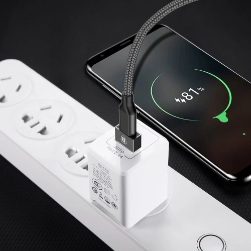 Adapter Baseus Exquisite USB do USB-C 2,4A (czarny)