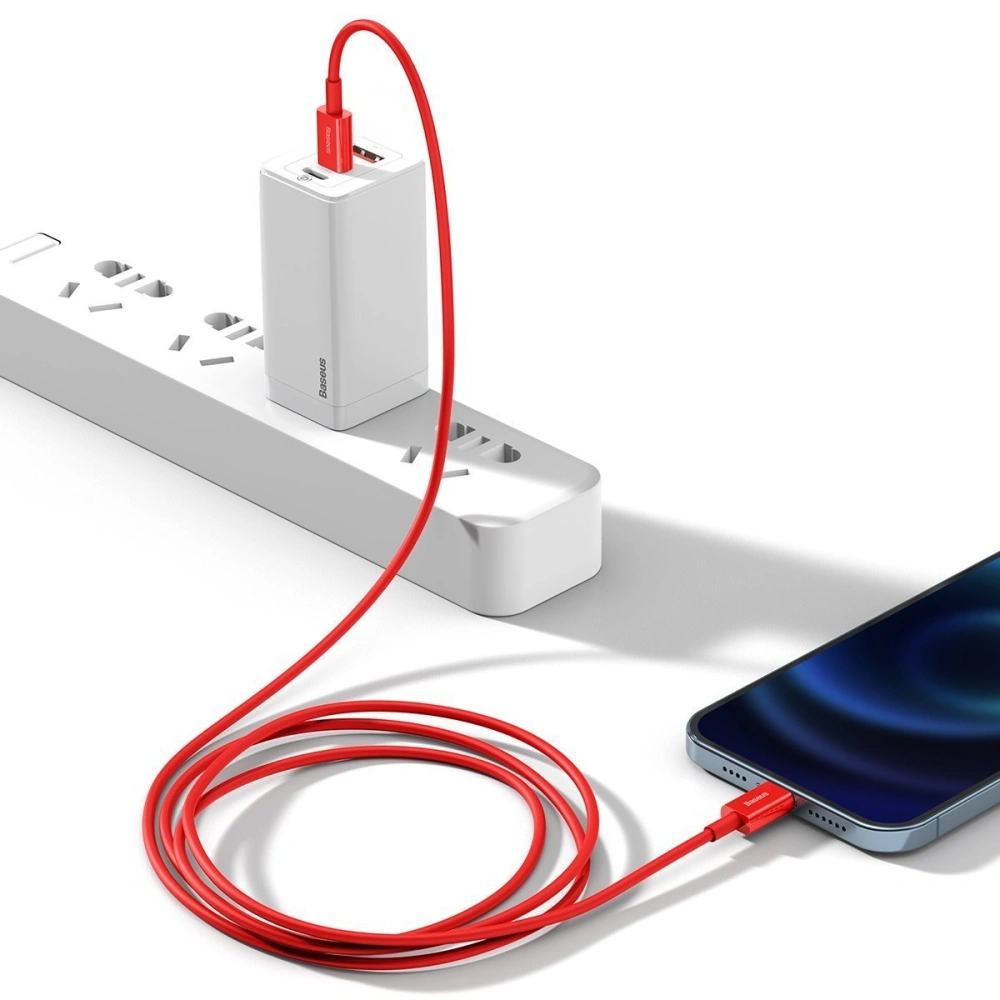 Hurtownia GSM - Kabel USB-C do Lightning Baseus Superior Series, 20W, PD, 2m (červený) - BSU2671RED - {ean13} - Hurt