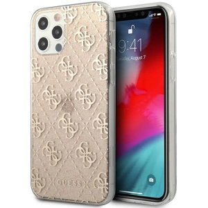 Etui Guess GUHCP12LPCU4GLGO Apple iPhone 12 Pro Max zlatý/gold tvrdý kryt 4G Glitter