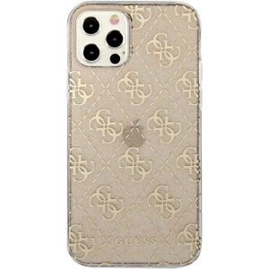 Etui Guess GUHCP12MPCU4GLGO Apple iPhone 12/12 Pro złoty/gold hard case 4G Glitter