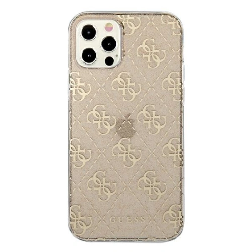 Etui Guess GUHCP12MPCU4GLGO Apple iPhone 12/12 Pro złoty/gold hard case 4G Glitter