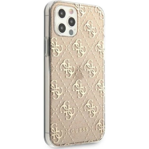 Etui Guess GUHCP12MPCU4GLGO Apple iPhone 12/12 Pro złoty/gold hard case 4G Glitter