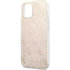 Etui Guess GUHCP12MPCU4GLGO Apple iPhone 12/12 Pro złoty/gold hard case 4G Glitter