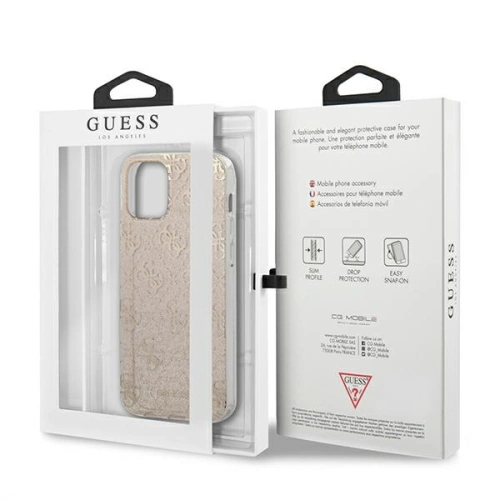Etui Guess GUHCP12MPCU4GLGO Apple iPhone 12/12 Pro złoty/gold hard case 4G Glitter