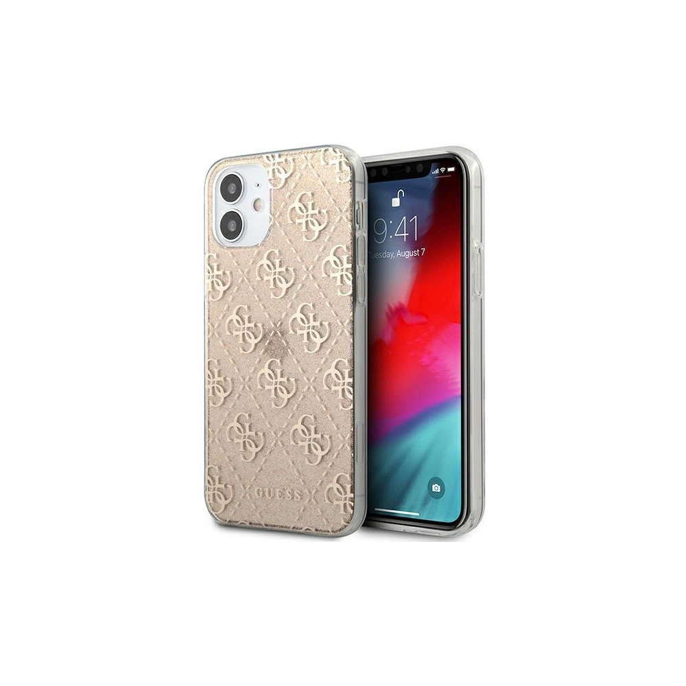 Hurtownia GSM - Etui Guess GUHCP12SPCU4GLGO Apple iPhone 12 mini zlatý/gold hard case 4G Glitter - GUE967GLD - {ean13} - Hurt