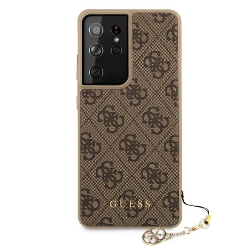 Etui Guess GUHCS21LGF4GBR Samsung Galaxy S21 Ultra brązowy/brown hardcase 4G Charms Collection