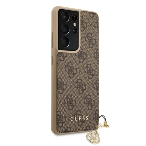 Etui Guess GUHCS21LGF4GBR Samsung Galaxy S21 Ultra brązowy/brown hardcase 4G Charms Collection
