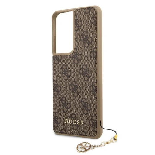 Etui Guess GUHCS21LGF4GBR Samsung Galaxy S21 Ultra brązowy/brown hardcase 4G Charms Collection