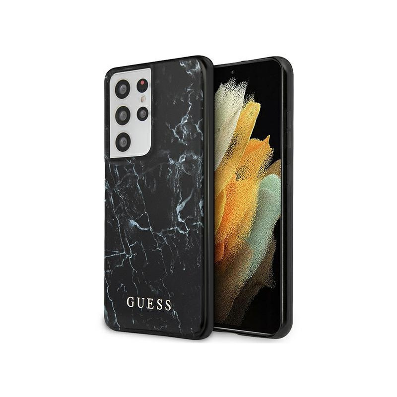 Guess Distributor - 3666339003302 - GUE970BLK - Guess GUHCS21LPCUMABK Samsung Galaxy S21 Ultra black hardcase Marble - B2B homescreen