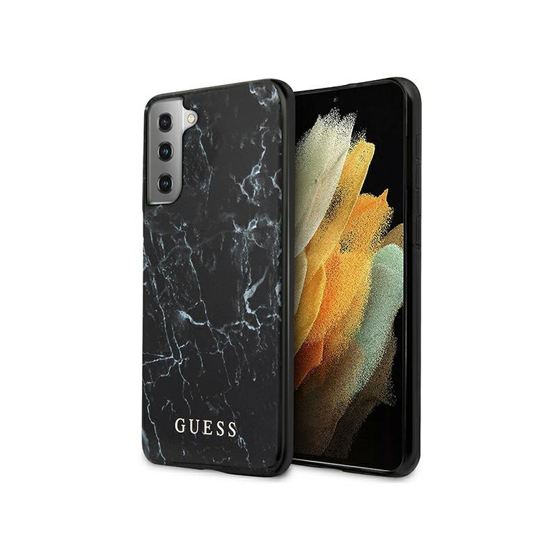 Guess Distributor - 3666339003296 - GUE973BLK - Guess GUHCS21MPCUMABK Samsung Galaxy S21+ Plus black hardcase Marble - B2B homescreen