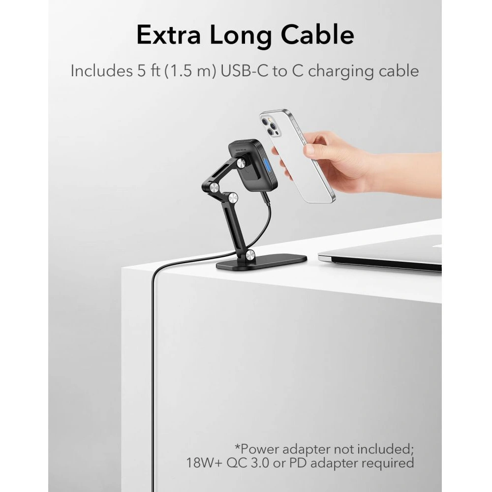 Hurtownia GSM - Uchwyt z bezdrátovou nabíječkou ESR Halolock Magnetic MagSafe Nastavitelný bezdrátový nabíjecí stojan Černý - ESR308BLK - {ean13} - Hurt